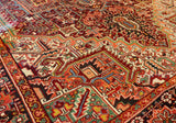 8x11 Hand Knotted Antique Heriz Area Rug