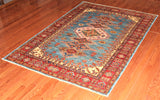 4x6 Hand Knotted Kazak Area Rug