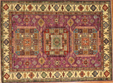 5x7 Hand Knotted Kazak Area Rug