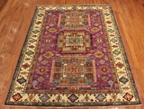 5x7 Hand Knotted Kazak Area Rug