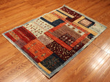 4x5 Hand Knotted Gabbeh Area Rug