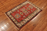 3x4 Hand Knotted Kazak Area Rug