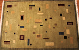 6x8 Hand Knotted Modern Collage Area Rug