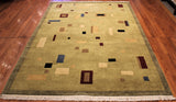 6x8 Hand Knotted Modern Collage Area Rug