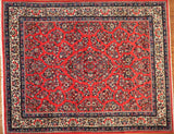 7x9 Hand Knotted Sarouk Area Rug