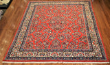 7x9 Hand Knotted Sarouk Area Rug