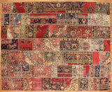 8x10 Hand Knotted Vintage Patchwork Area Rug