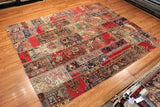 8x10 Hand Knotted Vintage Patchwork Area Rug
