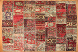 8x10 Hand Knotted Vintage Patchwork Area Rug
