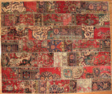 8x10 Hand Knotted Vintage Patchwork Area Rug