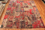 8x10 Hand Knotted Vintage Patchwork Area Rug