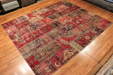 8x10 Hand Knotted Vintage Patchwork Area Rug