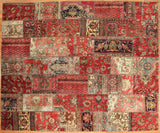 8x10 Hand Knotted Vintage Patchwork Area Rug