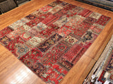 8x10 Hand Knotted Vintage Patchwork Area Rug