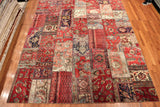8x10 Hand Knotted Vintage Patchwork Area Rug
