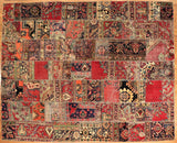 8x10 Hand Knotted Vintage Patchwork Area Rug