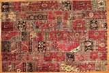 8x10 Hand Knotted Vintage Patchwork Area Rug