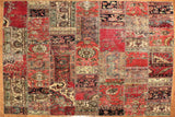 8x10 Hand Knotted Vintage Patchwork Area Rug