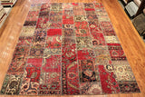 8x12 Hand Knotted Vintage Patchwork Area Rug