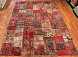 8x12 Hand Knotted Vintage Patchwork Area Rug