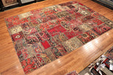 8x12 Hand Knotted Vintage Patchwork Area Rug