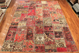 8x12 Hand Knotted Vintage Patchwork Area Rug