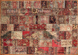8x12 Hand Knotted Vintage Patchwork Area Rug