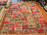 10x14 Hand Knotted Vintage Patchwork Area Rug