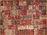 10x13 Hand Knotted Vintage Patchwork Area Rug