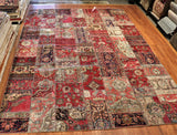 10x13 Hand Knotted Vintage Patchwork Area Rug
