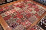 10x13 Hand Knotted Vintage Patchwork Area Rug