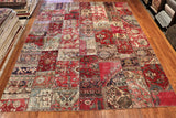10x13 Hand Knotted Vintage Patchwork Area Rug