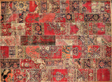 10x13 Hand Knotted Vintage Patchwork Area Rug