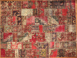 10x14 Hand Knotted Vintage Patchwork Area Rug