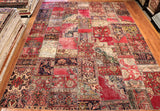 10x14 Hand Knotted Vintage Patchwork Area Rug