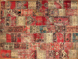 10x13 Hand Knotted Vintage Patchwork Area Rug