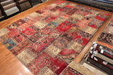 10x13 Hand Knotted Vintage Patchwork Area Rug