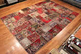 8x12 Hand Knotted Vintage Patchwork Area Rug