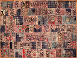 10x13 Hand Knotted Vintage Patchwork Area Rug