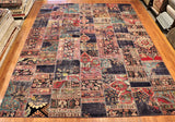 10x13 Hand Knotted Vintage Patchwork Area Rug
