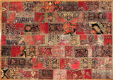 8x12 Hand Knotted Vintage Patchwork Area Rug