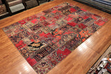 8x12 Hand Knotted Vintage Patchwork Area Rug