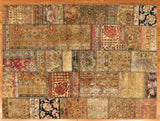 5x7 Hand Knotted Vintage Patchwork Area Rug