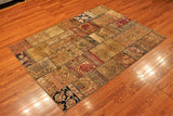 5x7 Hand Knotted Vintage Patchwork Area Rug