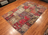 7x10 Hand Knotted Vintage Patchwork Area Rug
