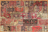 7x10 Hand Knotted Vintage Patchwork Area Rug