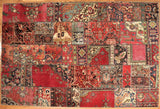 7x10 Hand Knotted Vintage Patchwork Area Rug