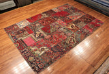 7x10 Hand Knotted Vintage Patchwork Area Rug
