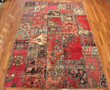 7x10 Hand Knotted Vintage Patchwork Area Rug
