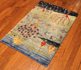 2x3 Hand Knotted Gabbeh Area Rug